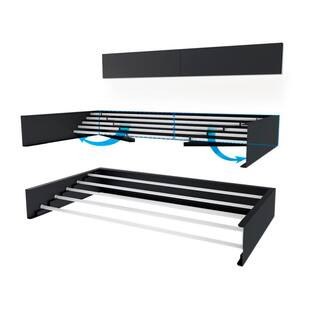 27.5 in. x 3.9 in. Gray Wall Mount Retractable Indoor/Outdoor Laundry Garment Rack | The Home Depot
