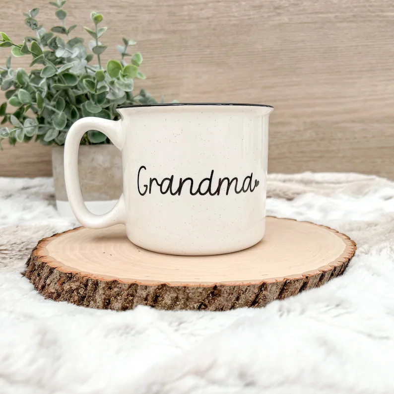 Custom Grandparent Mug Cursive Font 18oz Dishwasher Safe Microwave Safe Camper Style Mug Custom W... | Etsy (US)
