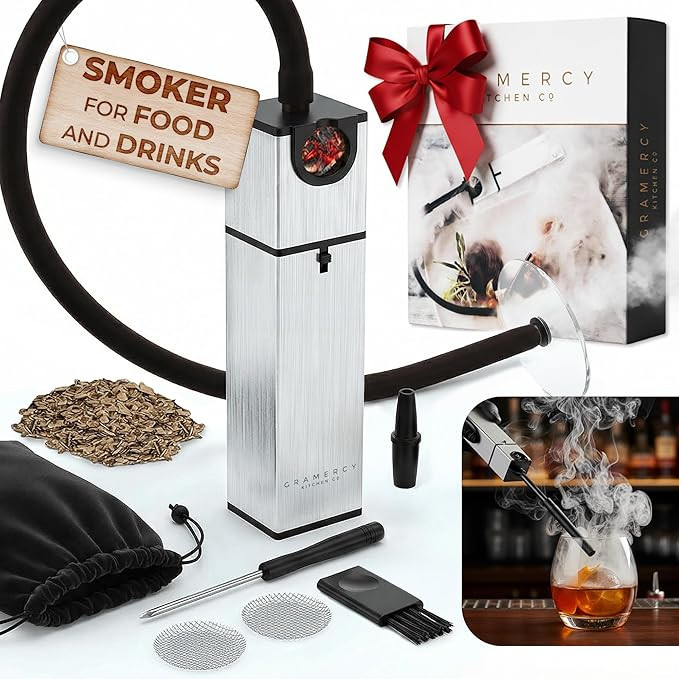 Cocktail Smoker Kit - Indoor Drink & Food Infuser with Wood Chips | Old Fashioned Whiskey Bourbon... | Amazon (US)