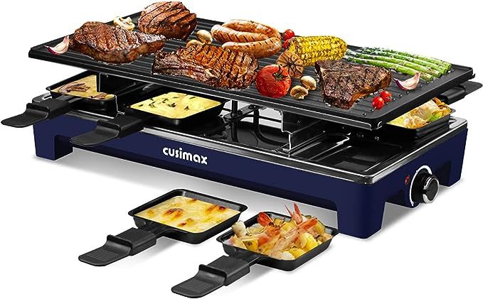 CUSIMAX Raclette Grill Electric Grill Table, Portable 2 in 1 Korean BBQ Grill Indoor & Cheese Rac... | Amazon (US)