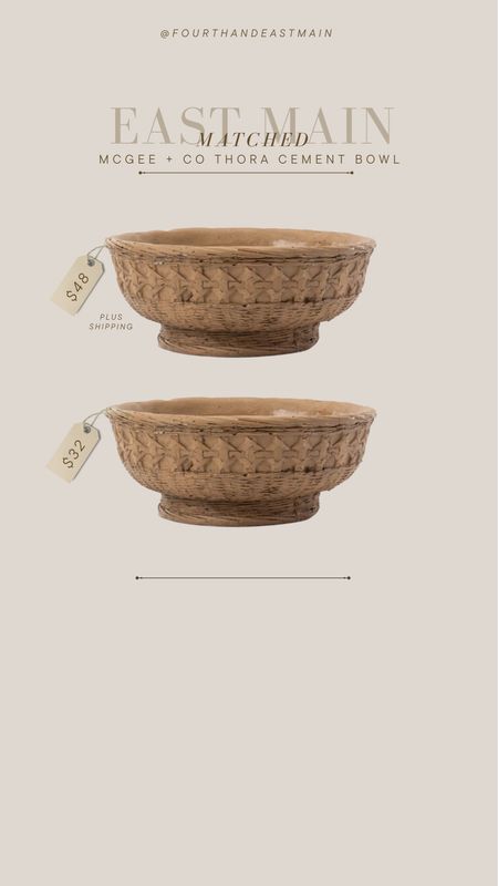 MATCHED // mcgee thora cement bowl - exact same product - less expensive and free shipping eligible! 

#LTKhome