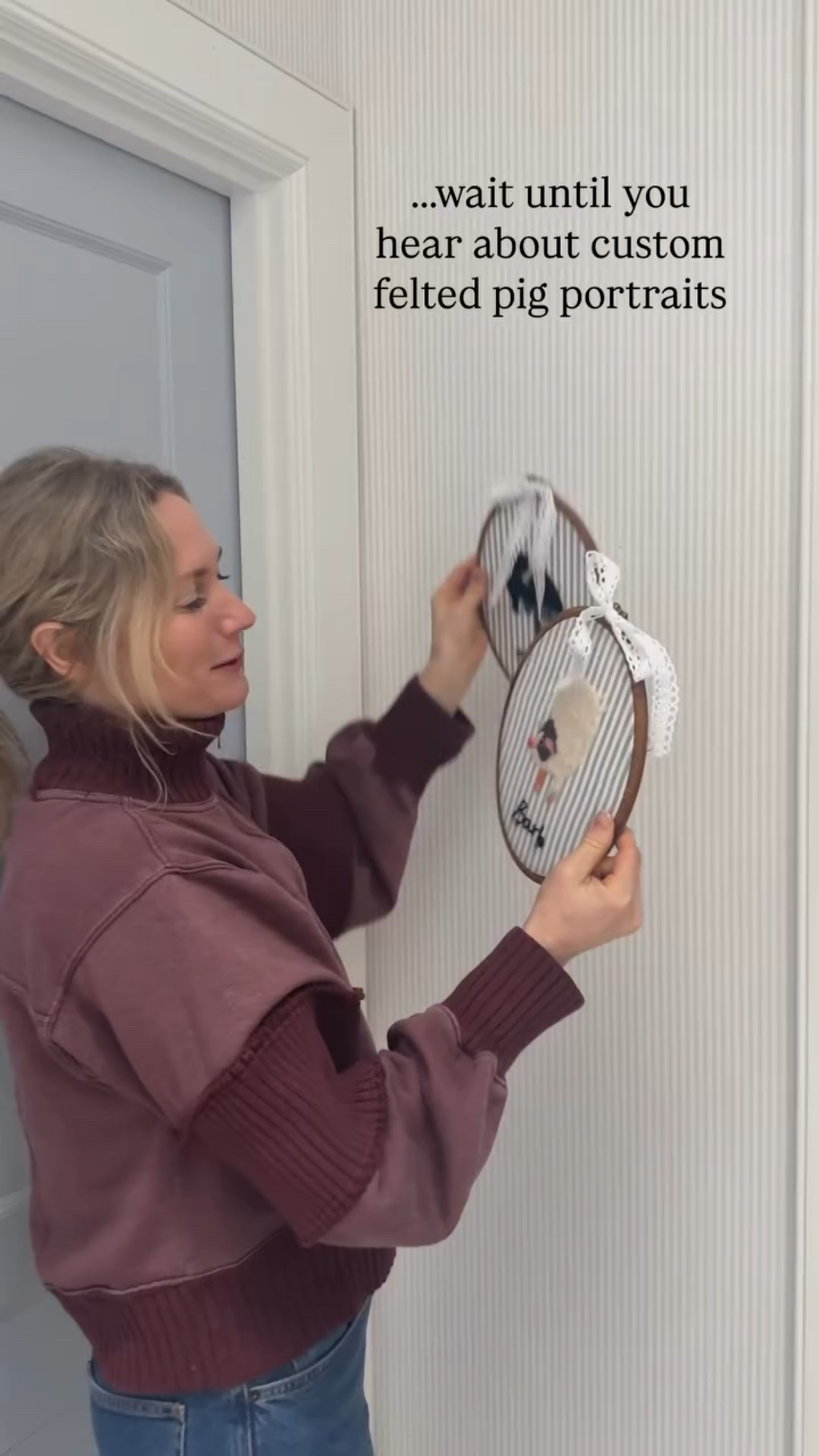 …..wait until you hear about custom felted pig portraits