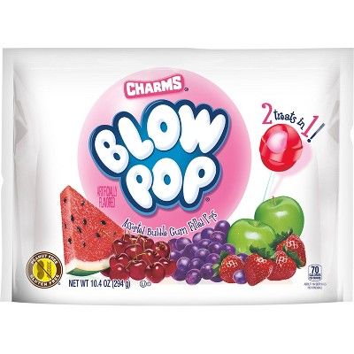Charms Blow Pop Assorted Flavor Lollipops Standup Bag – 10.4oz | Target