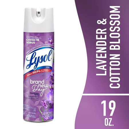 Lysol Disinfectant Spray, Sanitizing and Antibacterial Spray, Lavender & Cotton Blossom, 19 oz | Walmart (US)
