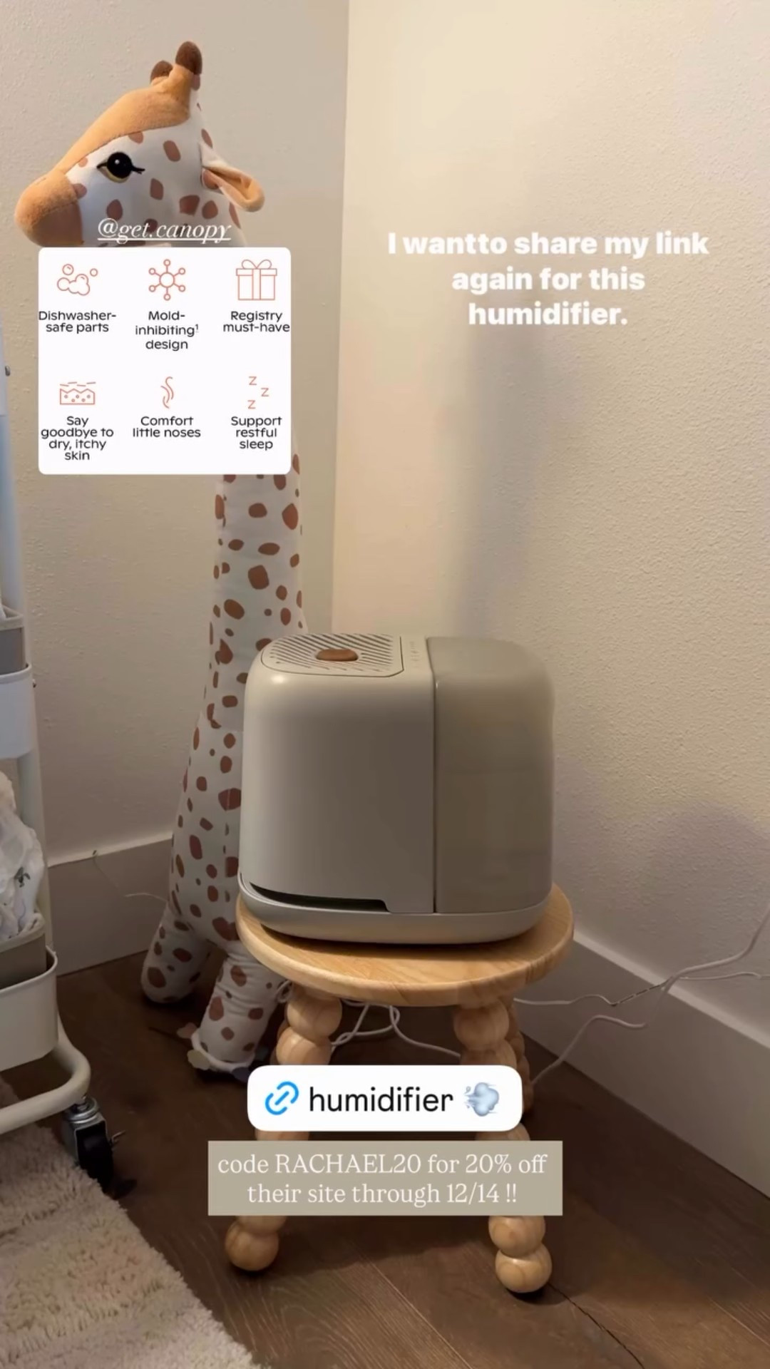 Code RACHAEL20 for 20% off Canopy products now through 12/14 ❤️ such a great gift idea for anyone in your life. We love the bedside humidifier and the nursery humidifier for Hayes’ room!

#LTKBaby #LTKGiftGuide #LTKmomlife
