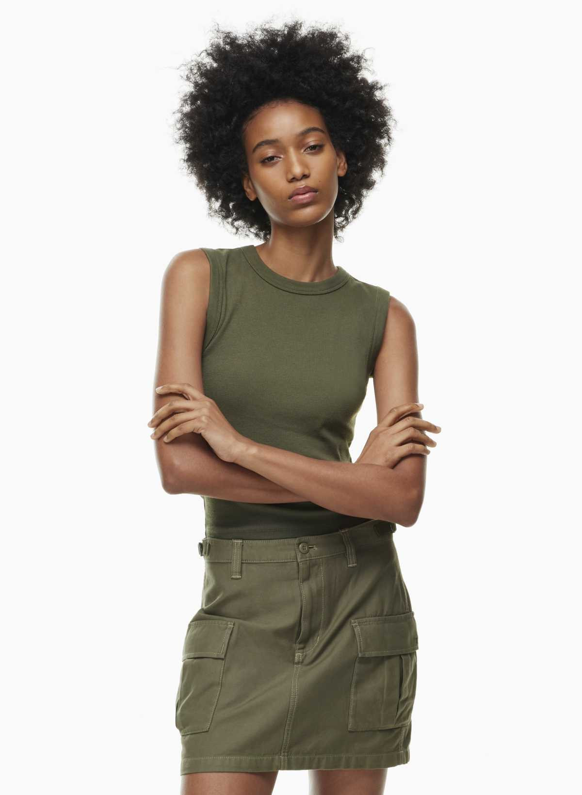 Tna Women's Supply Cargo Micro Skirt Pant in Gd Army Green | 00 | Aritzia