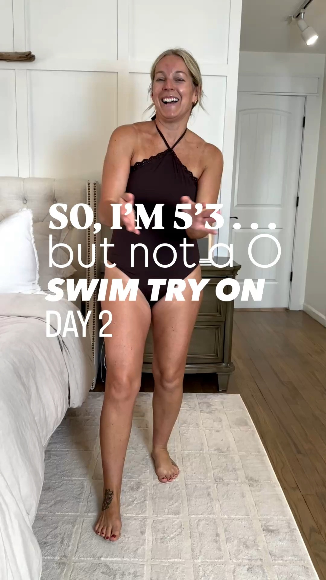 In order:
Medium brown swim and coverup set 
Large floral bikini
Medium crochet coverup dress
Blue bikini: M bottoms L top but a medium wouldn’t been fine. 
Large green shorts. 
Small linen shirtdress coverup. 
Large leopard bikini and medium coverup set  

#LTKMidsize #LTKSwim #LTKOver40