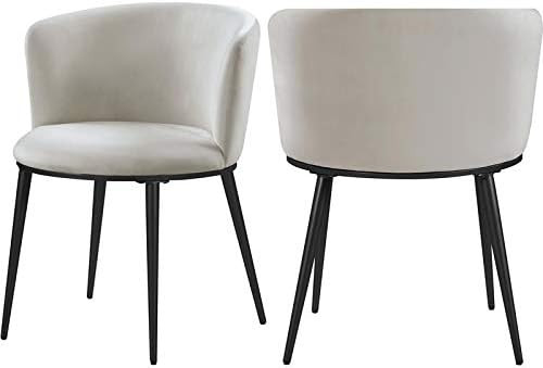 Meridian Furniture Skylar Collection Modern | Contemporary Upholstered Dining Chair with Rounded ... | Amazon (US)