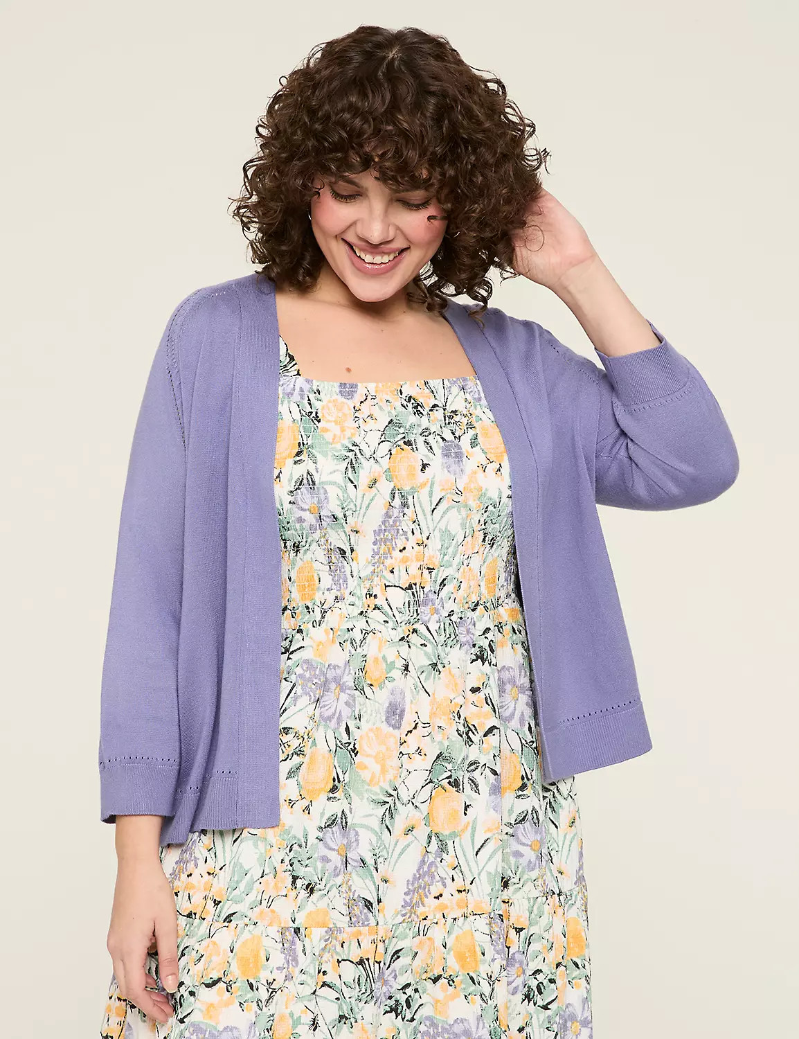 3/4-Sleeve Open-Front Shrug | Lane Bryant (US)