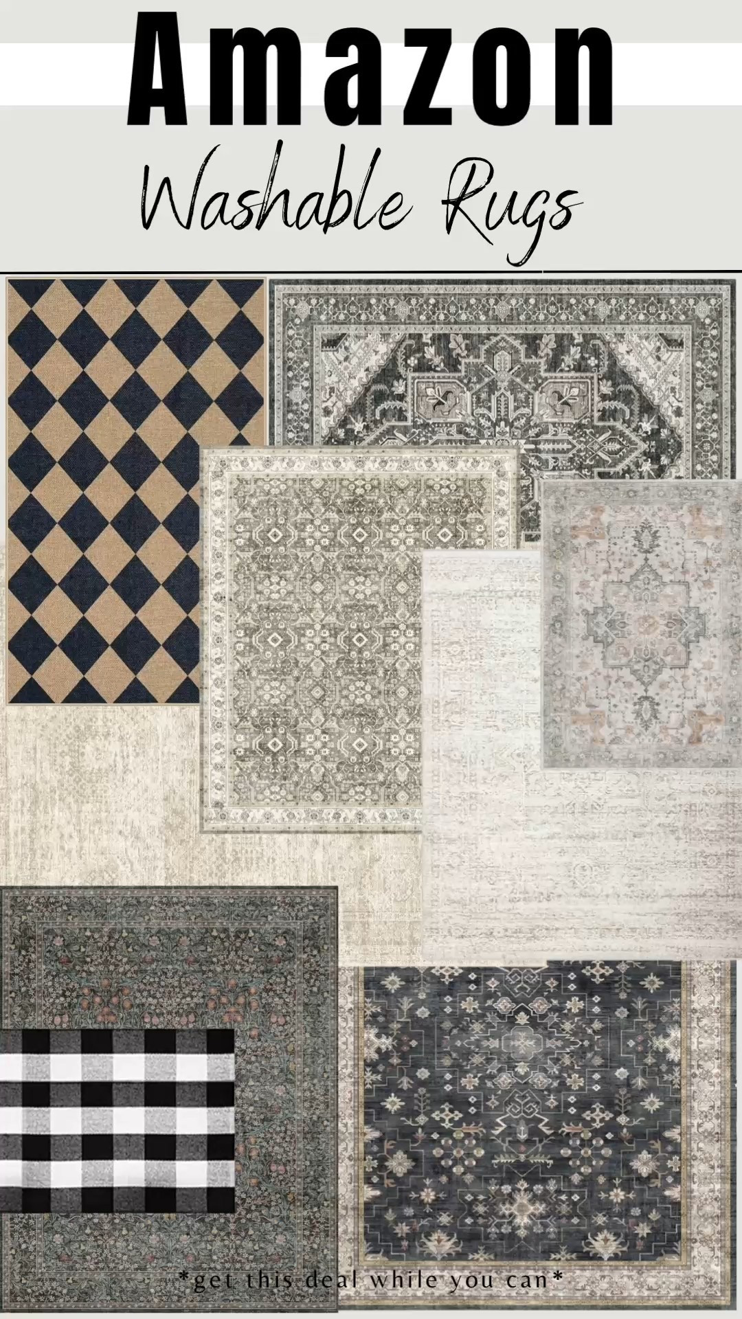 Want that perfect budget friendly, soft, cozy, and washable rug? Great for updating any room in your home!!!🏠 

These Amazon rugs are perfect for adding depth, warmth, pattern, and color! 🌈 

If you’re looking for a way to change up your bedroom 🛌, living room, kitchen, dining room, entryway🚪, front porch, office space or hallway. You will love these options. ❤️

Some of the checkered rugs are so fun to add so much to the entryway or office!👌🏼

These are the top bestselling and quality. Adding some great rugs gives your home that perfect refresh going into the holiday season! 🎄🦃

#LTKFindsUnder100 #LTKHome #LTKSaleAlert