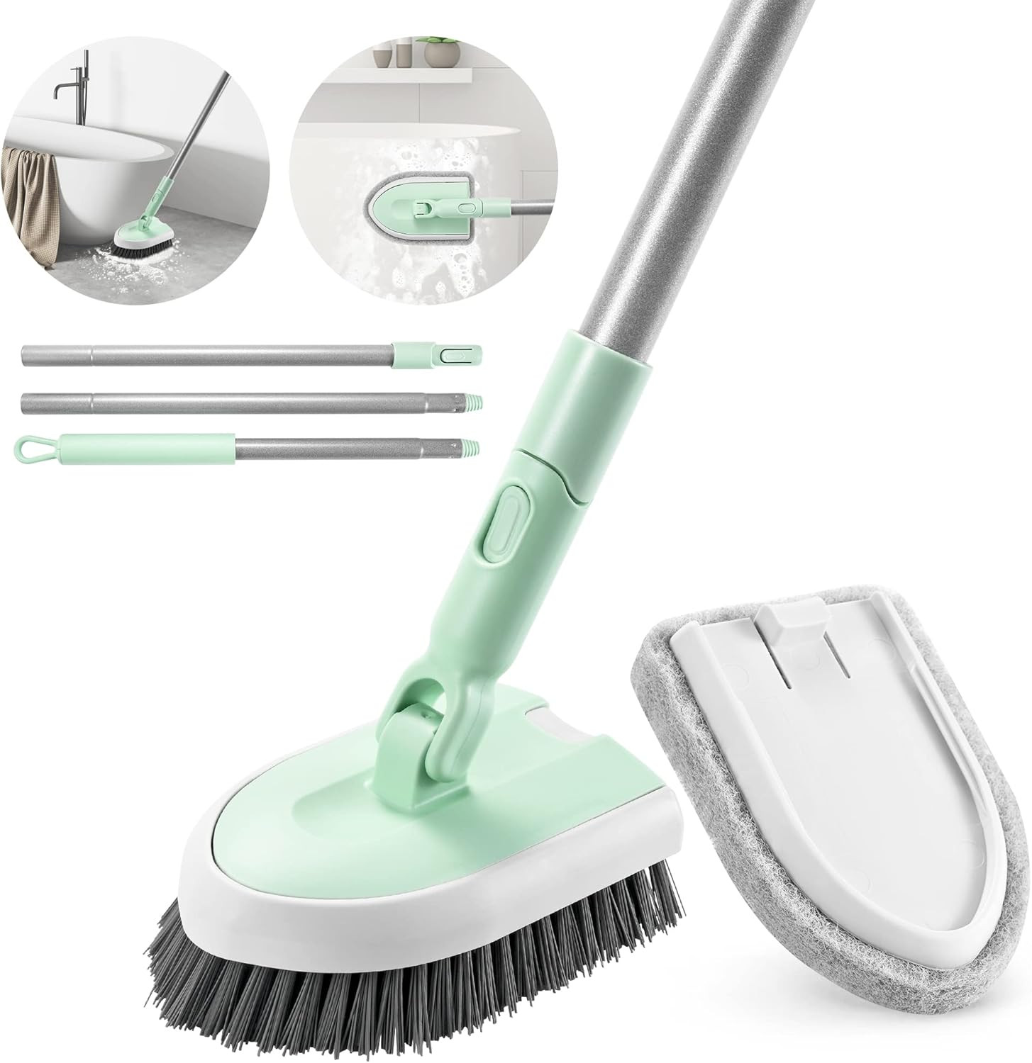 DALIPER Shower Scrubber with Long Handle for Cleaning, 2 in 1 Tub and Tile Scrubber, Interchangea... | Amazon (US)