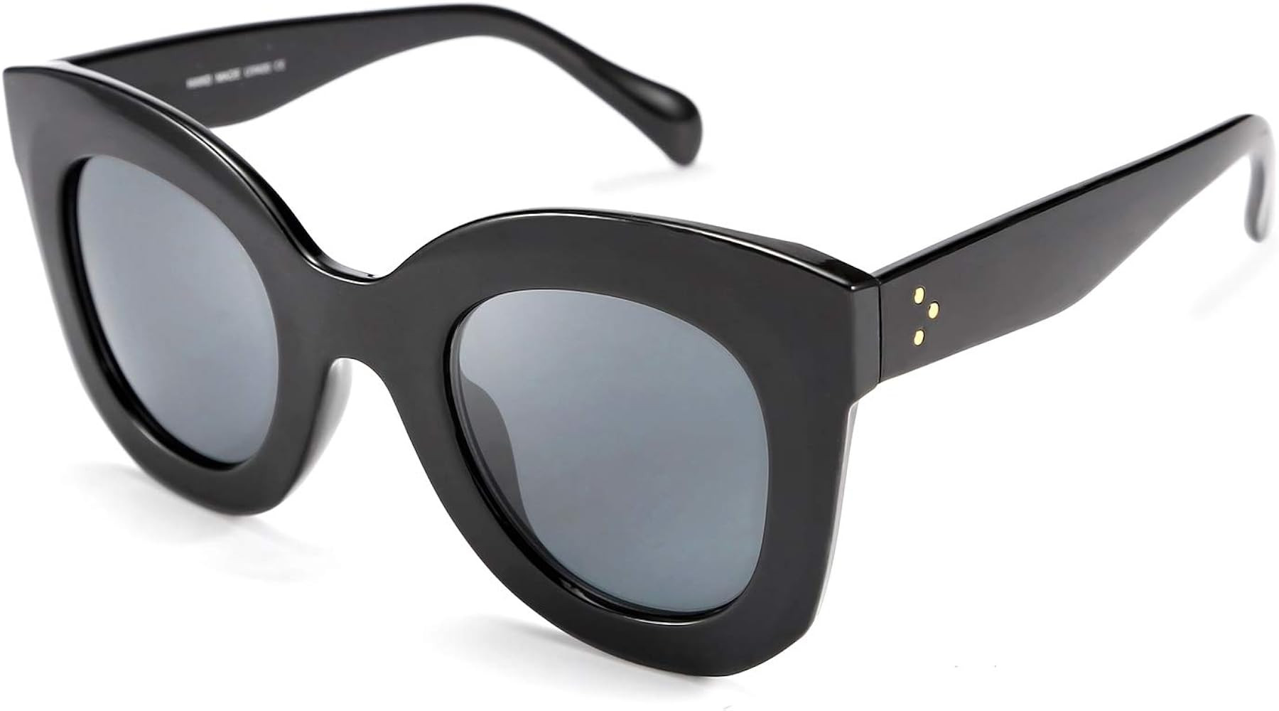 Oversized Square Horn Sunglasses Men Women Retro Thick Bold Frame B2572 | Amazon (US)