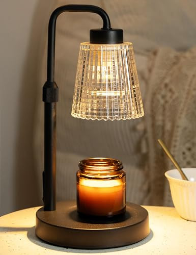 GODONLIF Candle Warmer Lamp with Timer, Adjustable Height Candle Warmer, Dimmable, Home Decor, Wax Warmer Lamp for Jar Candles with 2 Bulbs, Black | Amazon (US)