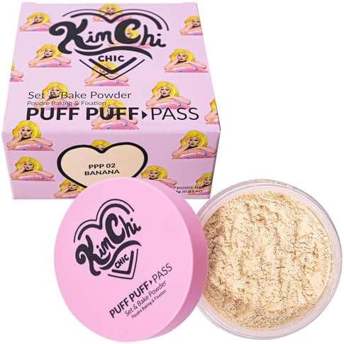 KimChiChic Beauty Puff Puff Pass Set and Bake Setting Powder for Makeup, Extra Fluffy Loose Face ... | Amazon (US)