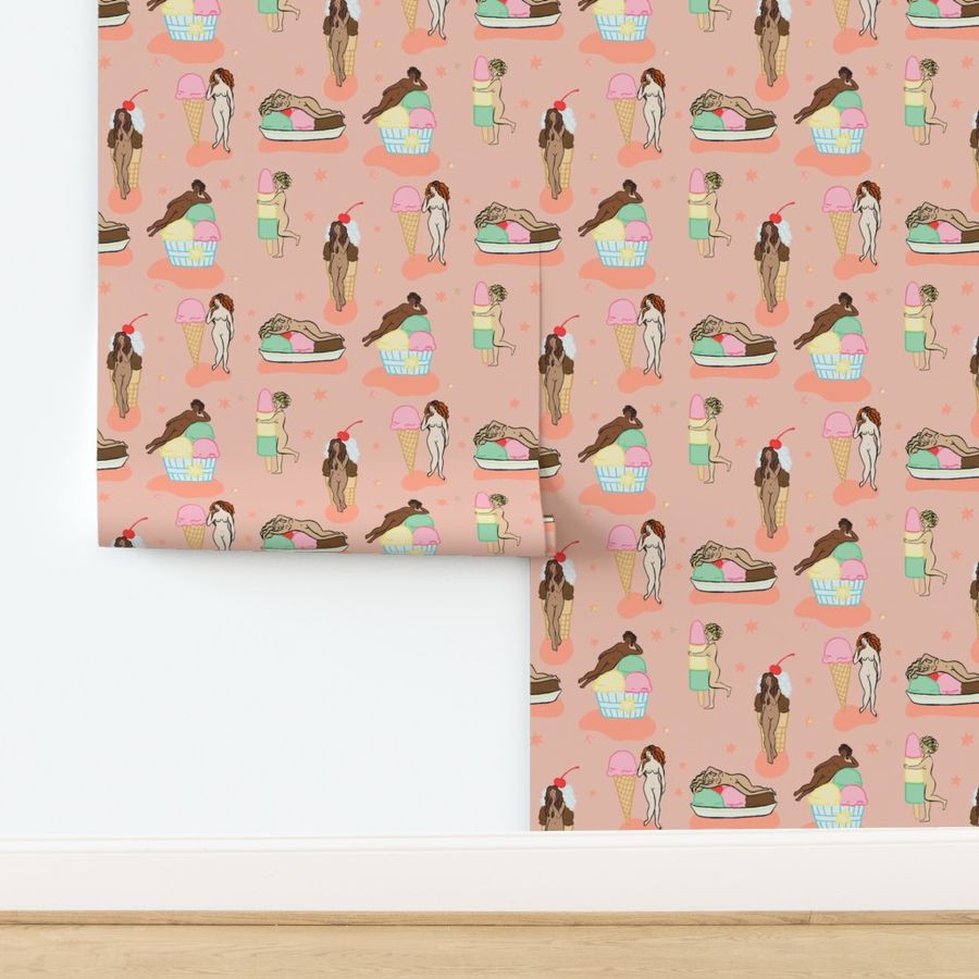 Venus of Ice Cream - Peach | Spoonflower