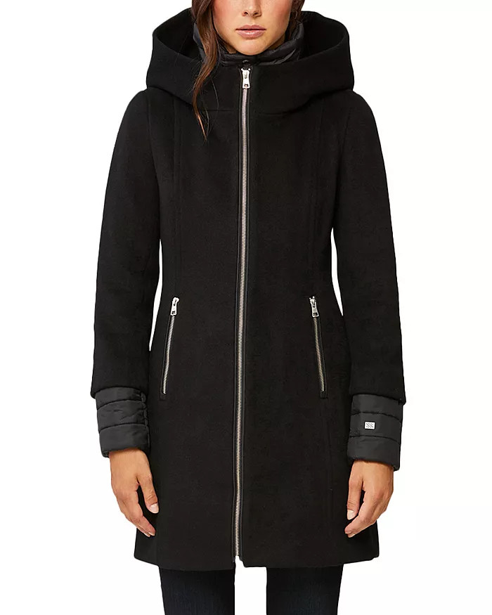 Rooney Hooded Mixed Media Coat | Bloomingdale's (US)