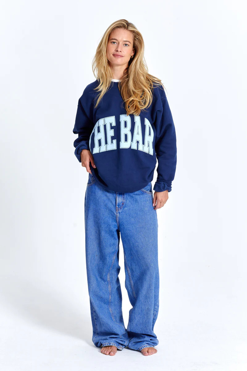 VARSITY SWEATSHIRT NAVY/BABY BLUE | The Bar