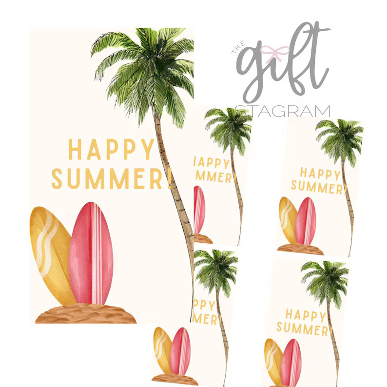 Happy Summer Gift Tag DIGITAL DOWNLOAD Happy Summer Gift Tag Summertime Host Gift Ideas 2.5 X 4.5... | Etsy (US)