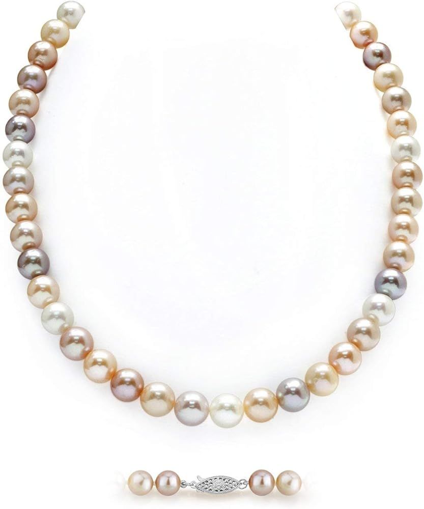 The Pearl Source Freshwater Pearl Necklace for Women - Pearl Strand Necklace | Multi-Color Long P... | Amazon (US)