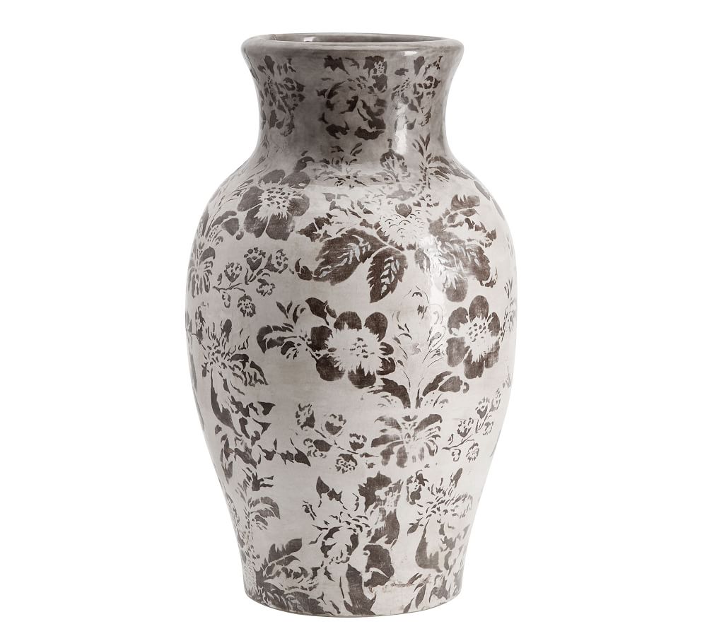 Collette Handcrafted Floral Terra Cotta Vases | Pottery Barn (US)