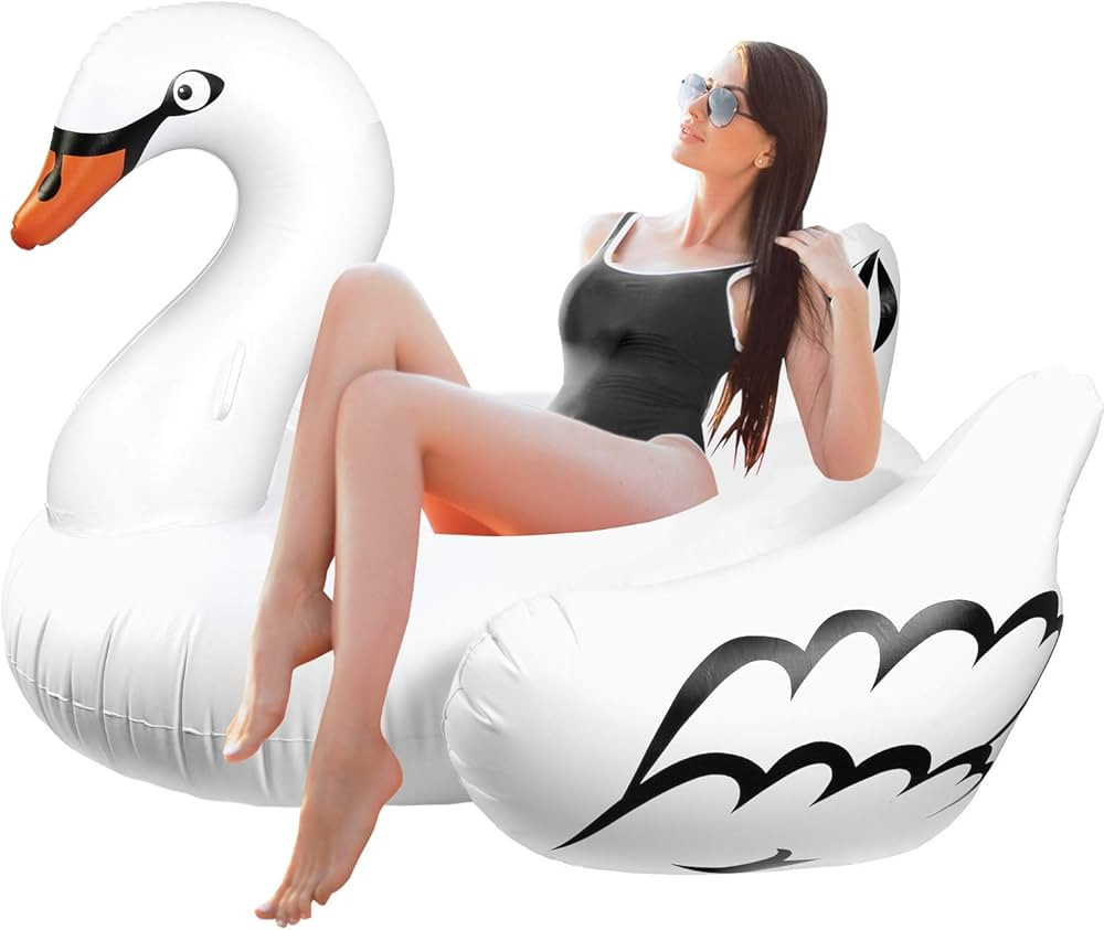Greenco Giant Inflatable Swan Pool Float Lounger, Giant Swan Pool Float, Pool Floatie Swan for Po... | Amazon (US)
