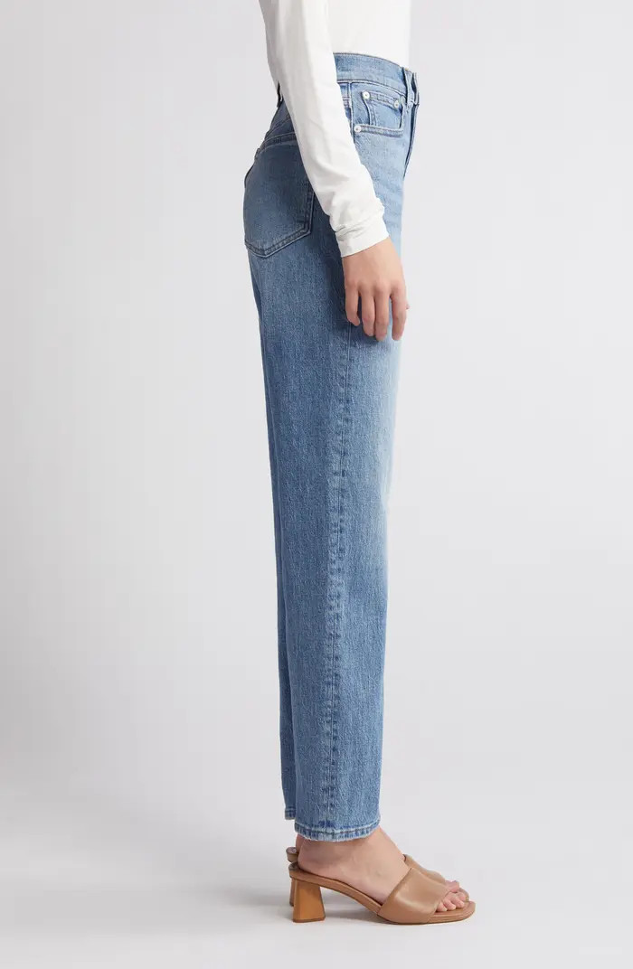 The '90s Creased High Waist Straight Leg Jeans | Nordstrom