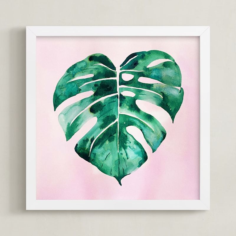 Palm Leaf In Pink | Minted