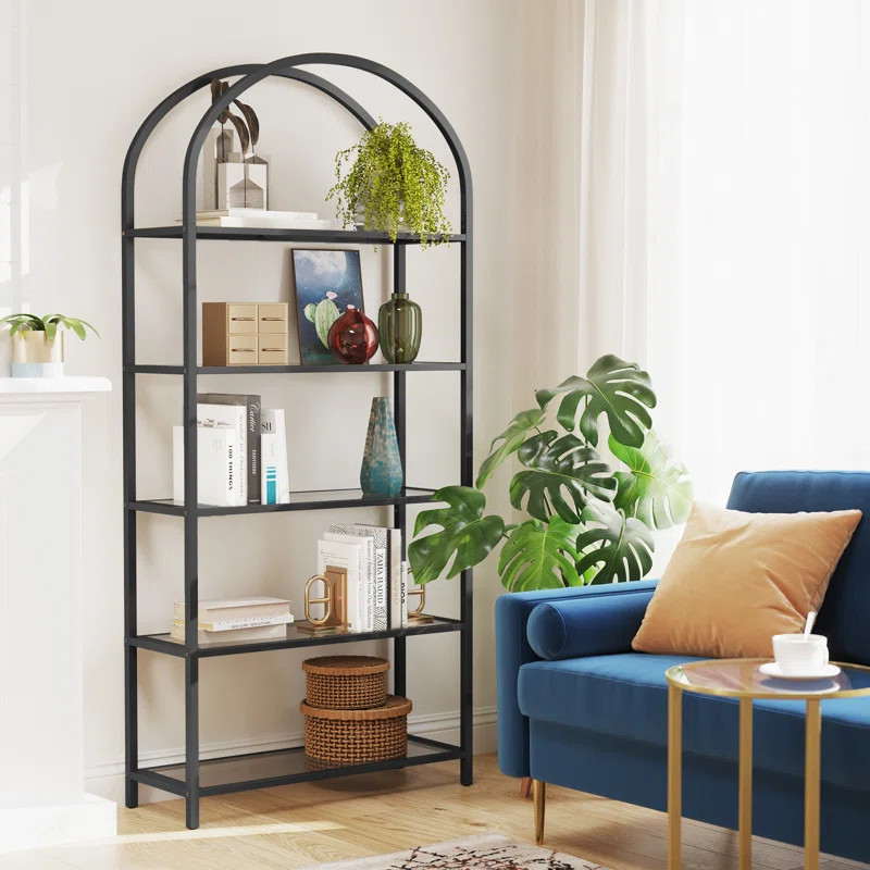 Kendra 72.2'' H x 32.7'' W Steel Etagere Bookcase | Wayfair North America