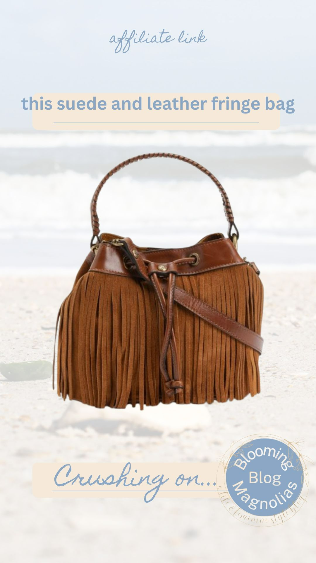 How fun is this leather and suede fringe bag?