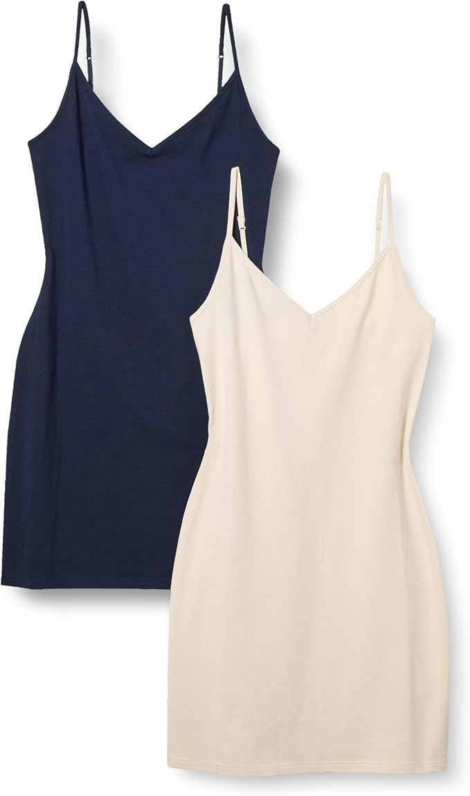 Amazon Essentials Women's Slim Fit Cotton Layering Slip Dress | Amazon (US)
