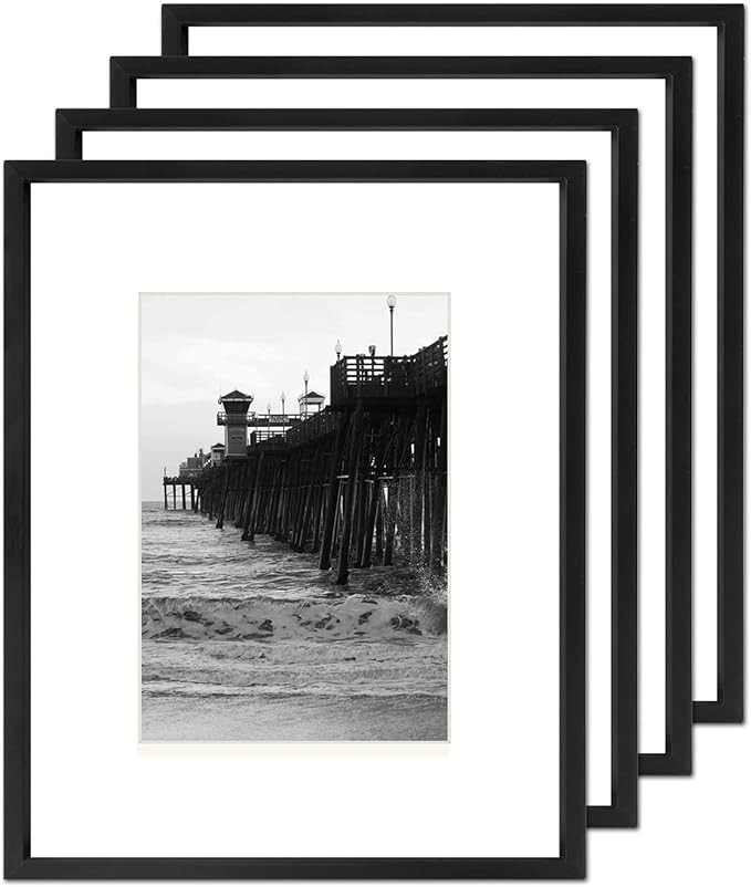 8x10 Picture Frame Set of 4, Matted Simple Modern Thin Aluminum Metal Photo Frame Display for Tab... | Amazon (US)