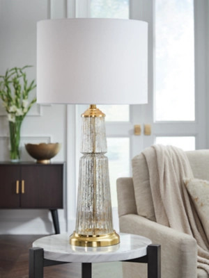 Bakersboro Table Lamp, Clear/Gold Finish | Ashley Homestore