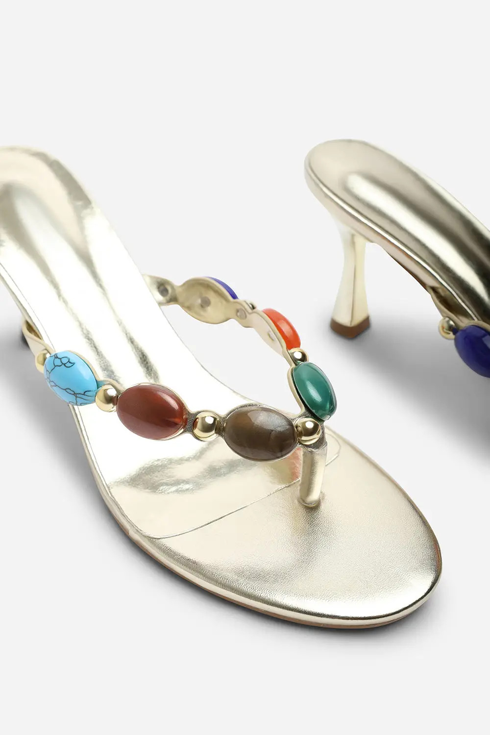 Metallic Gold Where's That From Electra Jewel Embellished Heeled Sandals | Boohoo | Boohoo.com (UK & IE)