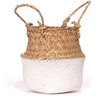 BlueMake Woven Seagrass Belly Basket for Storage, Laundry, Picnic, Plant Pot Cover, and Grocery a... | Amazon (US)