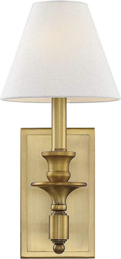 Savoy House 9-0700-1-322 Washburn Traditional Wall Sconce in Warm Brass (15" H x 7" H) | Amazon (US)