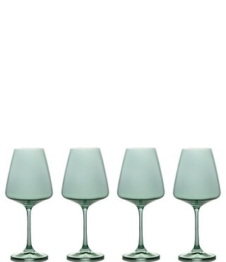 Colored Stemmed Blown Glass Wine Glasses, Set of 4 | Dillard's