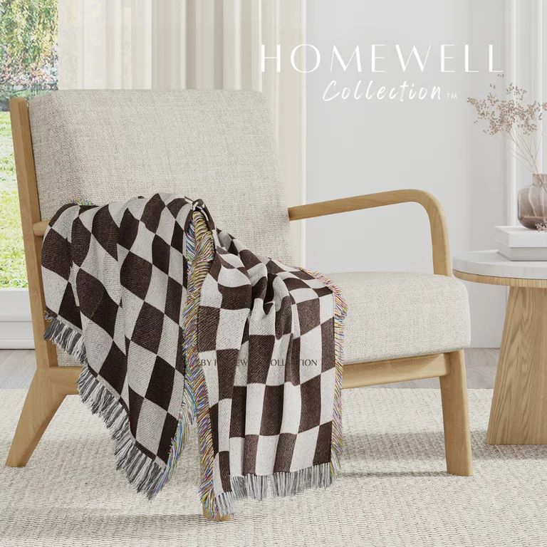 HOME UP FIFTH Checkered Blanket | Checkerboard Pattern Throw Blanket with Fringe for styling and ... | Walmart (US)