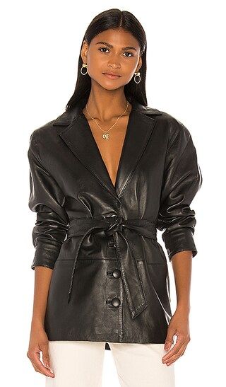 Bennie Leather Jacket in Black | Revolve Clothing (Global)
