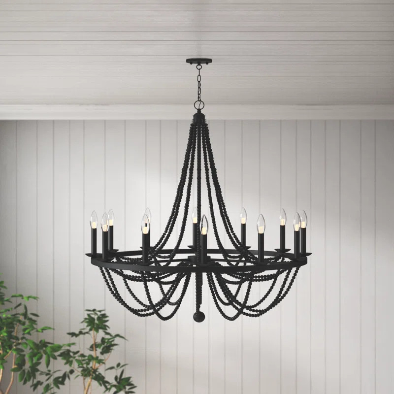 Speier 12 - Light Steel Dimmable Candle Style Wagon Wheel Chandelier UL Certified | Wayfair North America