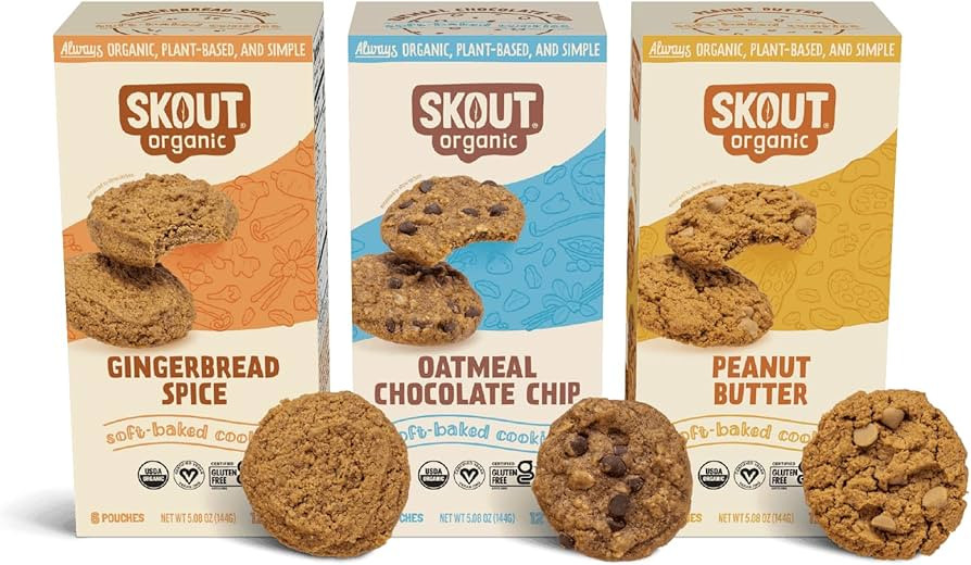 Skout Organic Soft Baked Cookie Variety Pack (3 Pack) | Soft Baked Cookies | Plant-Based | Vegan ... | Amazon (US)