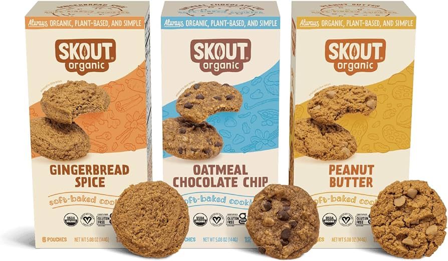 Skout Organic Soft Baked Cookie Variety Pack (3 Pack) | Soft Baked Cookies | Plant-Based | Vegan ... | Amazon (US)