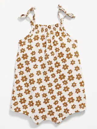 Printed Jersey-Knit Tie-Bow Romper for Baby | Old Navy (US)