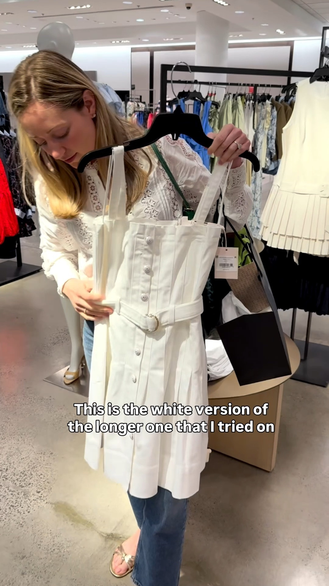 This is the same dress. I just tried on in the mid length, but I would say this is it’s flirty your sister a great summer dress again the same bodice it has such a great fit.