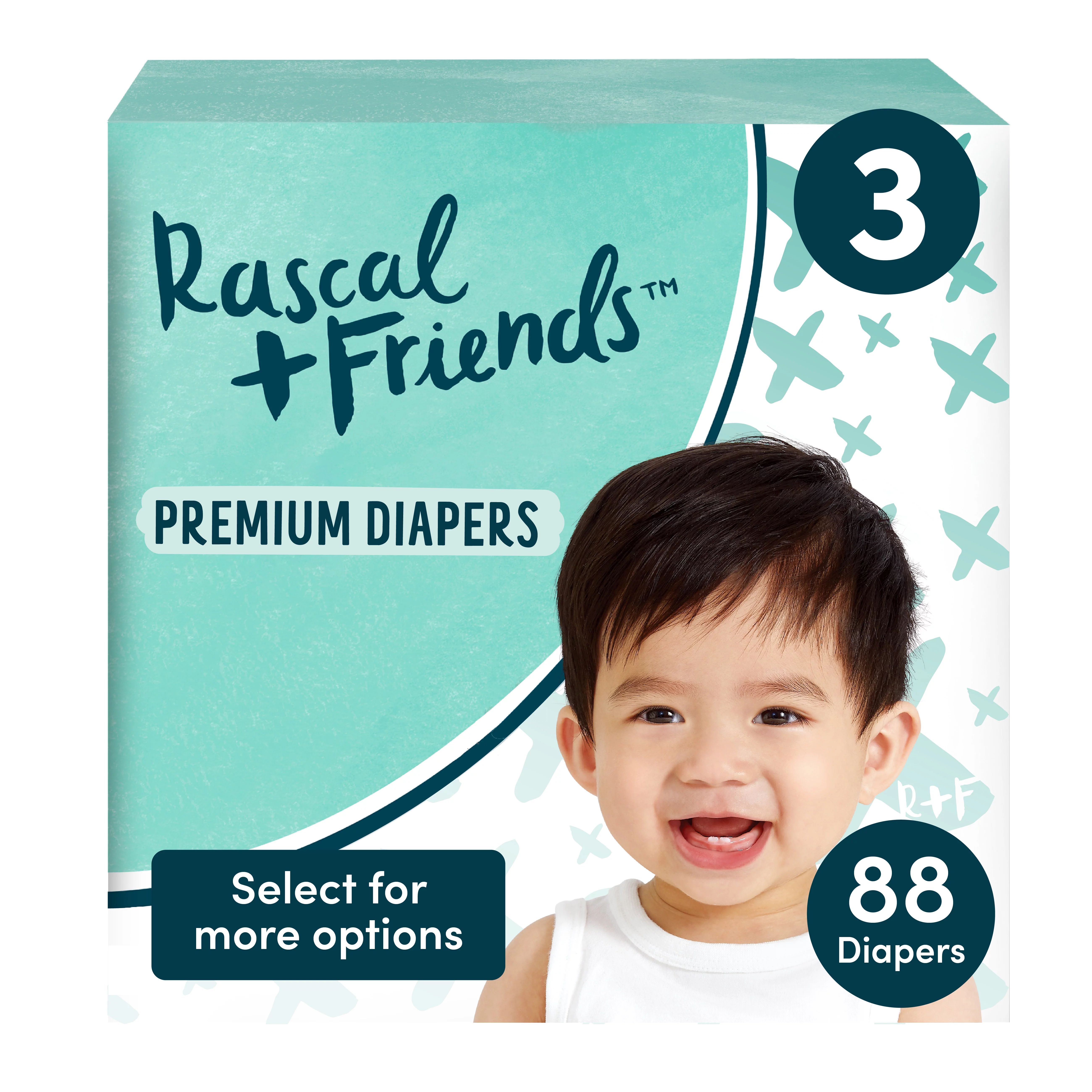Rascal + Friends Premium Diapers  Size 3, 88 Count (Select for More Options) | Walmart (US)