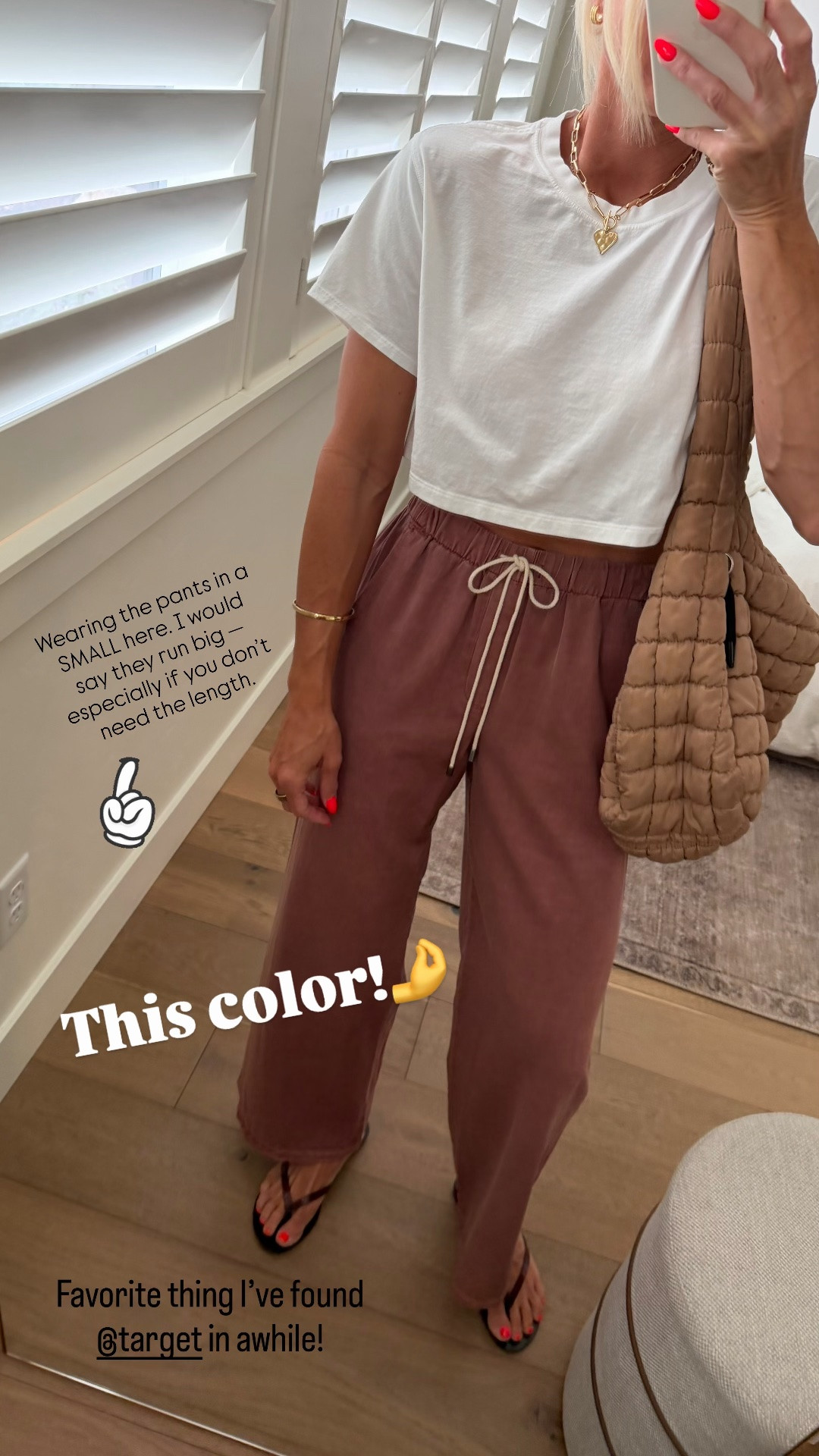 Have these @Target pants in two colors and TWO SIZES — wearing size small here; sits higher on my waist and an ankle length.

#LTKootd #LTKmomlife #LTKOver40