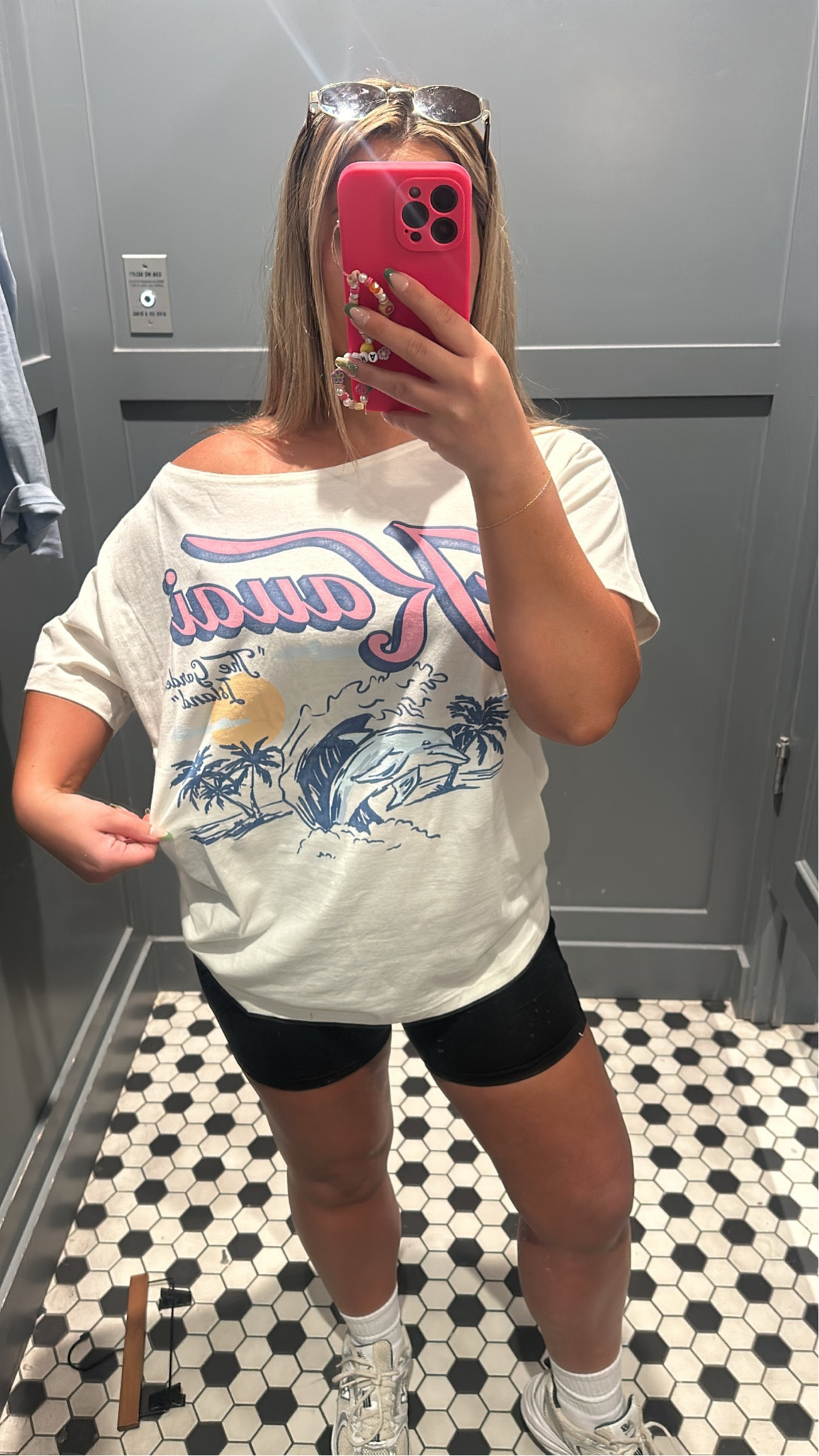 Oversized off shoulder graphic tee | tropical | beach | vacation | Hawaii | 

#LTKtravel #LTKActive #LTKswim