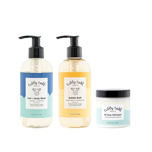 TUBBY TODD Essentials Baby Bath Gift Set – 8.5oz Hair+Body Wash, 8.5oz Bubble Bath & 3.5oz All Over Ointment | Amazon (US)