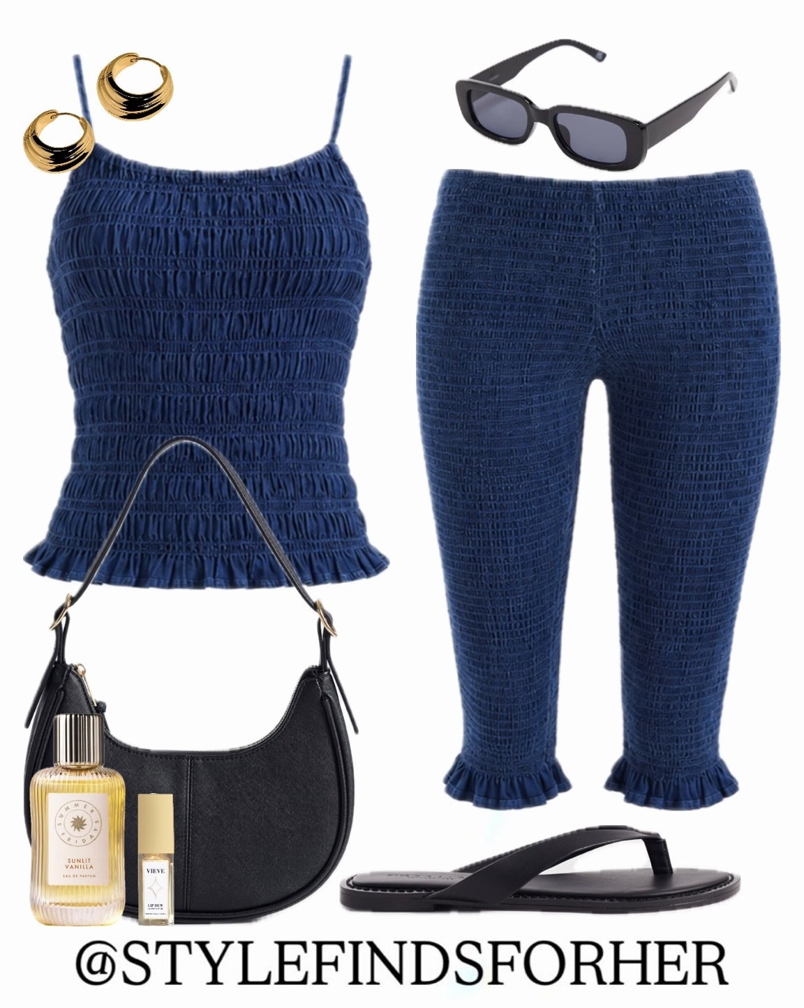 This matching shirred denim set is unreal! Ruched cami with matching capris make the perfect dressed up with the girls outfit. Teamed with flip flops and a cute little shoulder bag 👌🏼

#LTKSeasonal #LTKootd #LTKdayinmylife