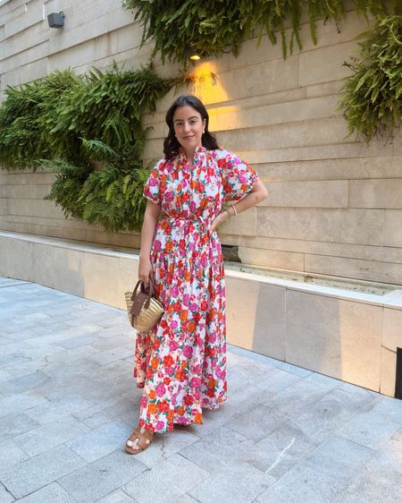 This gorgeous floral maxi dress is the perfect way to welcome summer. I'm wearing a size XS and I've also linked this adorable basket bag to complete the look.
#outfitidea #springfashion #resortwear #modestlook

#LTKShoeCrush #LTKSeasonal #LTKStyleTip
