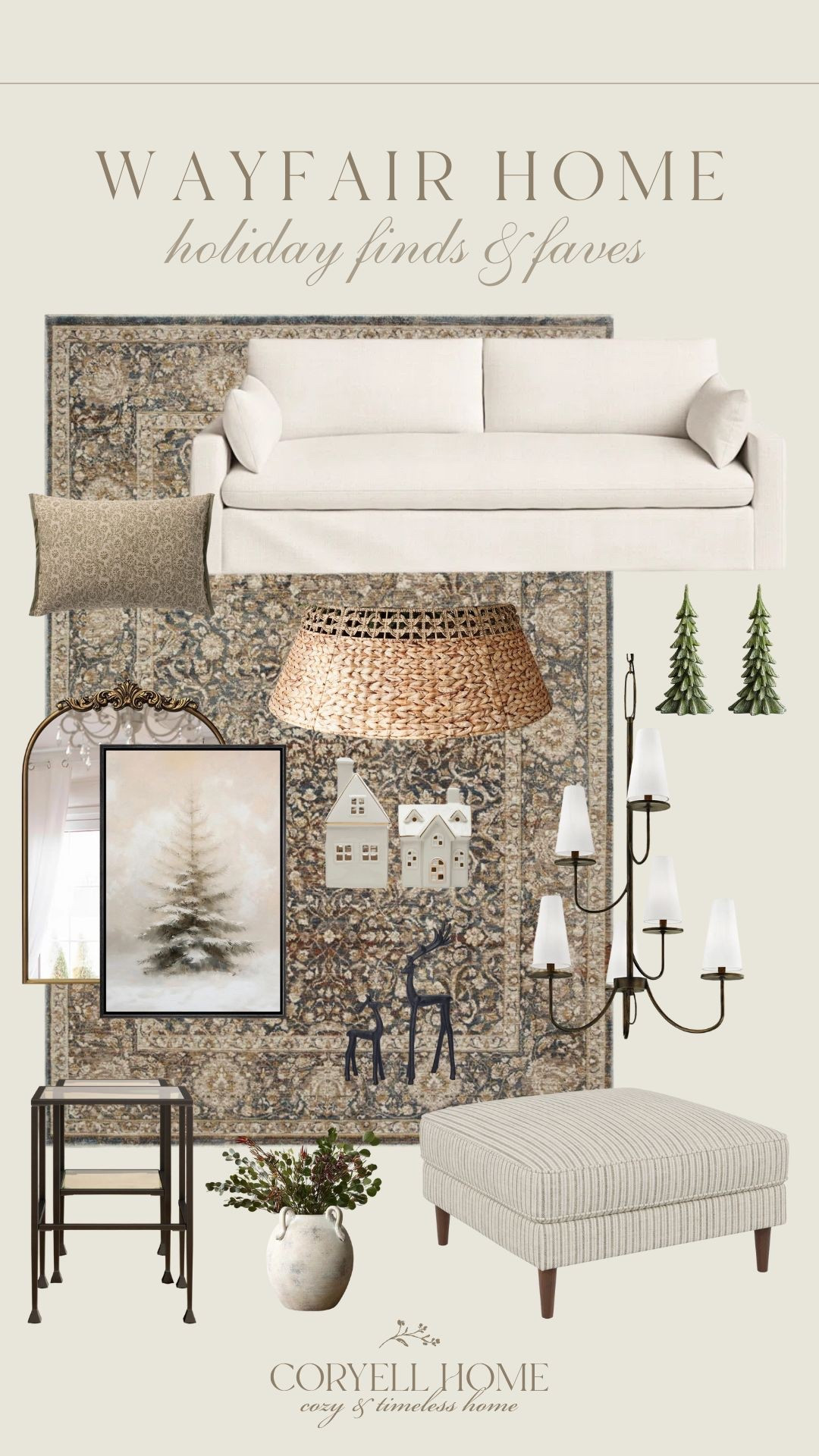 These Christmas home finds at Wayfair are beautiful! Warm neutrals, organic textures, mixed metals, and classic silhouettes. Loving these pieces! 

#LTKStyleTip #LTKHome